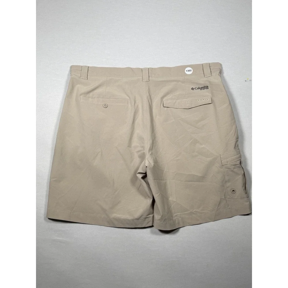 Columbia PFG Shorts Mens 38 Beige Cargo Fishing Stretch Lined Outdoor Summer